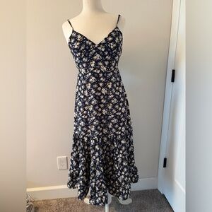 Altar'd State Navy Floral Midi Dress